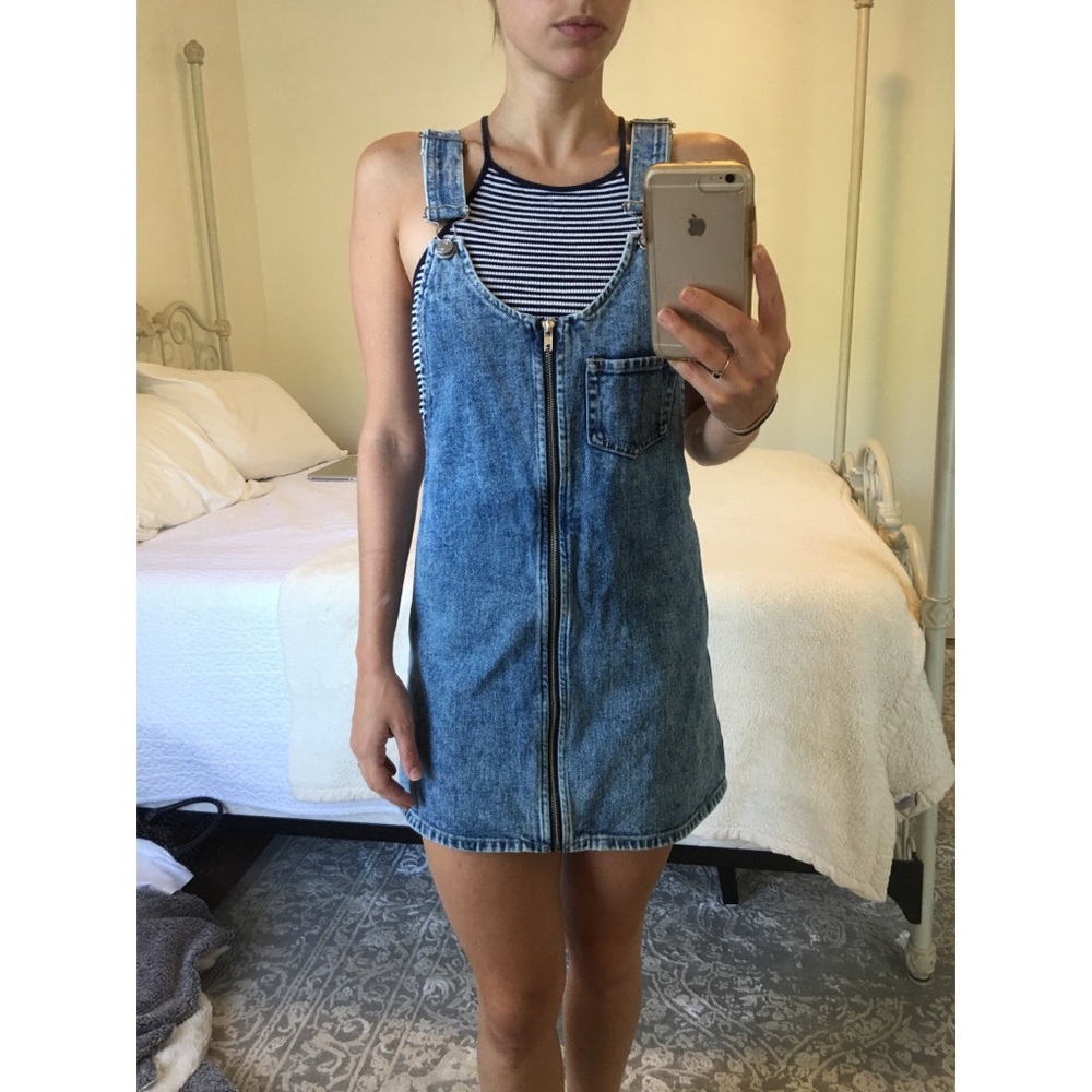 Denim overall dress
